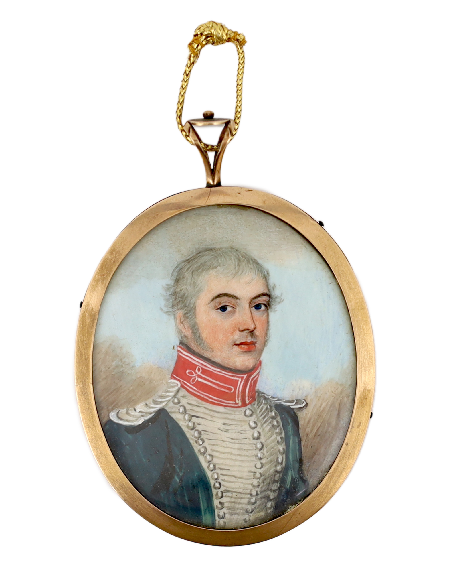 Frederick Buck (Irish, 1771-1840), Portrait miniature of an army officer, watercolour on ivory, 6.1 x 4.8cm. CITES Submission reference XPU4F4CC